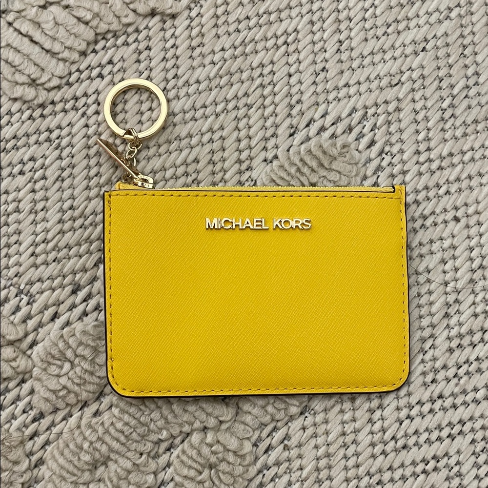 Michael Kors Vibrant Yellow Keychain Card Holder NWOT